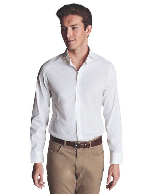 Charles Tyrwhitt Non-Iron Stretch Twill Slim Fit Shirt Single Cuff