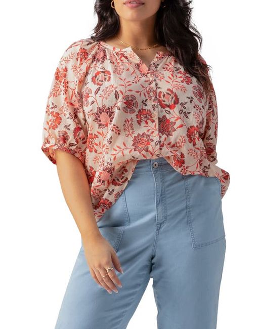 Sanctuary Puff Sleeve Cotton Button-Up Top
