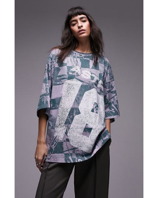 TopShop Sporty Oversize Graphic T-Shirt