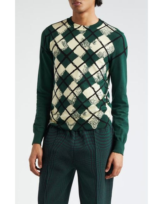 Burberry Argyle Cotton V-Neck Sweater