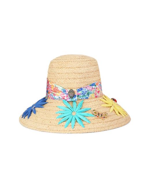 Kurt Geiger London Floral Straw Sun Hat