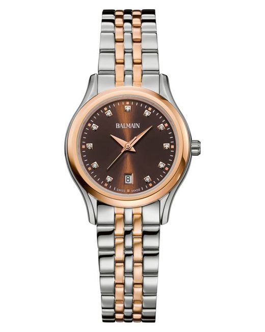 Balmain Watches Beleganza Diamond Bracelet Watch 27.5mm Stainless Steel/Rose Gold