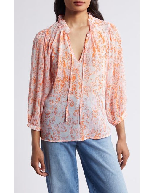 Vince Camuto Balloon Sleeve Floral Peasant Top