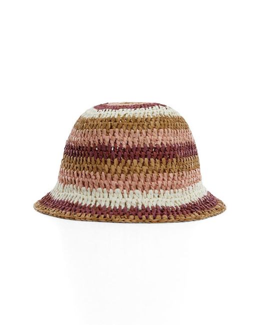 Mango Stripe Woven Straw Bucket Hat