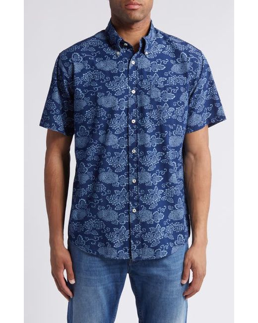 Brooks Brothers Abstract Print Short Sleeve Button-Down Shirt