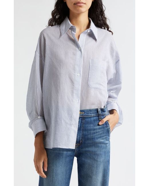 Twp New Earl Stripe Cotton Silk Button-Up Shirt