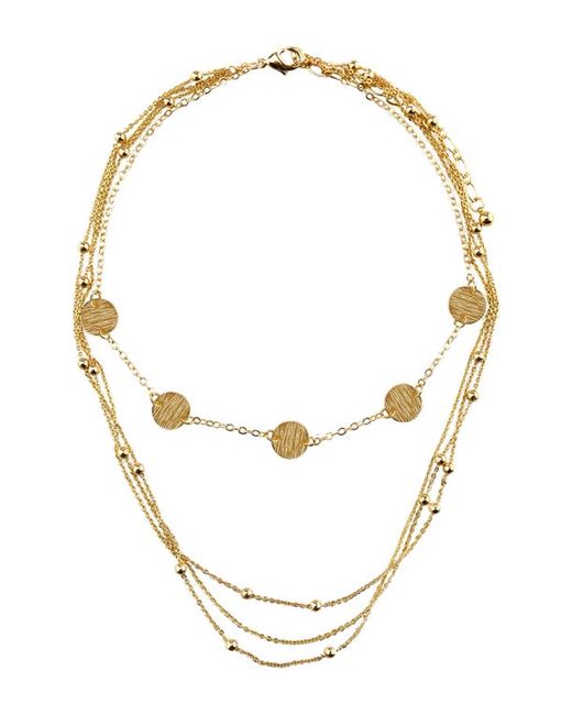 Panacea Textured Disc Layered Necklace