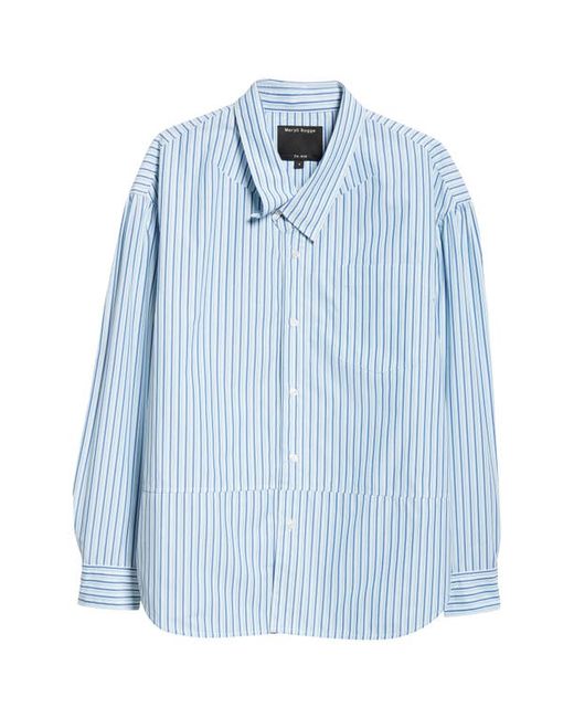Meryll Rogge Boule Stripe Asymmetric Cotton Button-Up Shirt