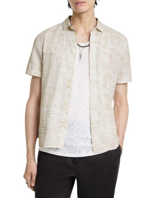 John Varvatos Loren Short Sleeve Cotton Seersucker Button-Up Shirt