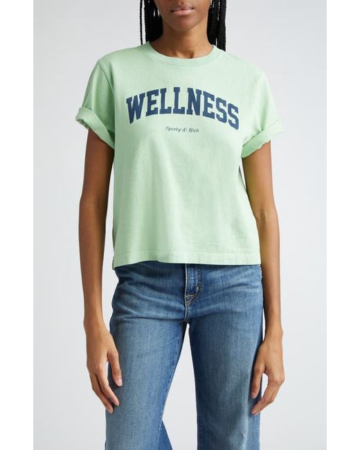 Sporty & Rich Wellness Cotton Graphic Crop T-Shirt