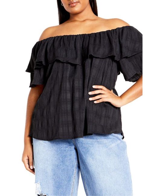 City Chic Christy Off the Shoulder Ruffle Top