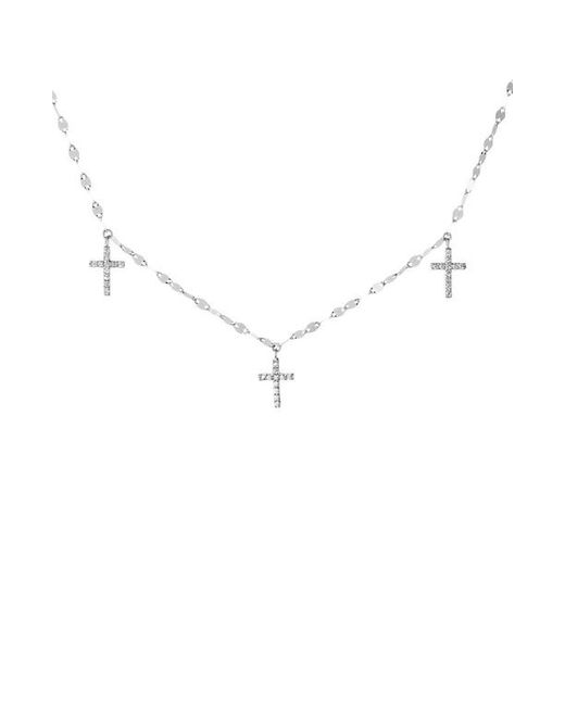 Lana Jewelry Triple Diamond Cross Charm Necklace