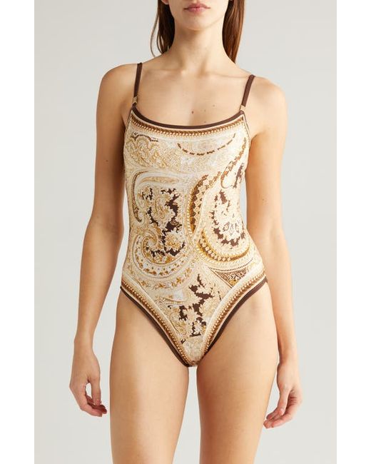 L'agence Remi Paisley Underwire One-Piece Swimsuit