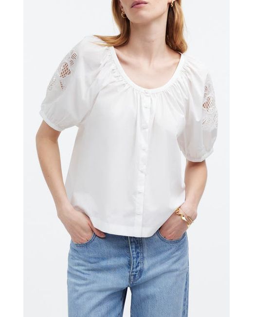Madewell Emilina Puff Sleeve Cotton Button-Up Shirt
