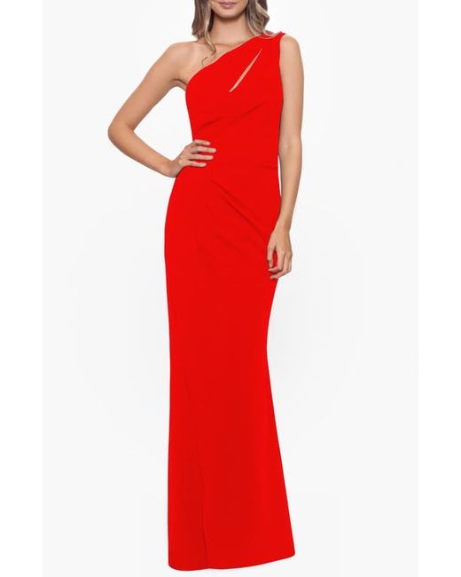 Betsy & Adam Cutout One-Shoulder Gown