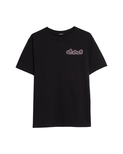 Balmain Club Organic Cotton Graphic T-Shirt Black/Multi