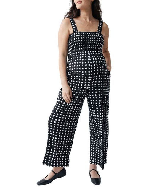 Ingrid & Isabel® Ingrid Isabel Check Smocked Maternity Jumpsuit