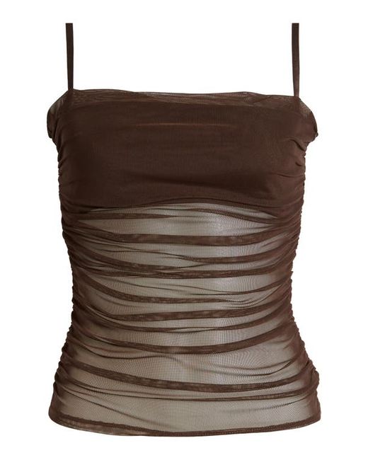 Open Edit Ruched Mesh Camisole