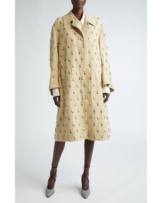 Dries Van Noten Rolendo Embellished Cotton Linen Coat