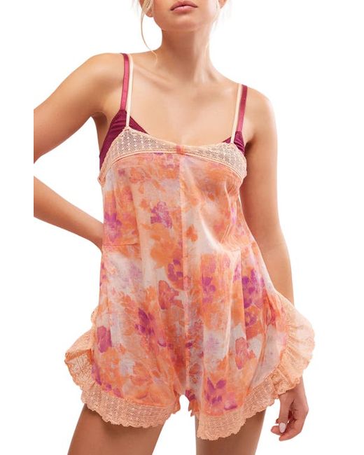 Free People Forget Me Not Lace Trim Romper