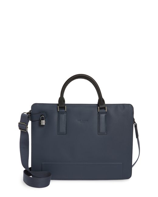 Ted Baker London Stark Leather Briefcase Blue