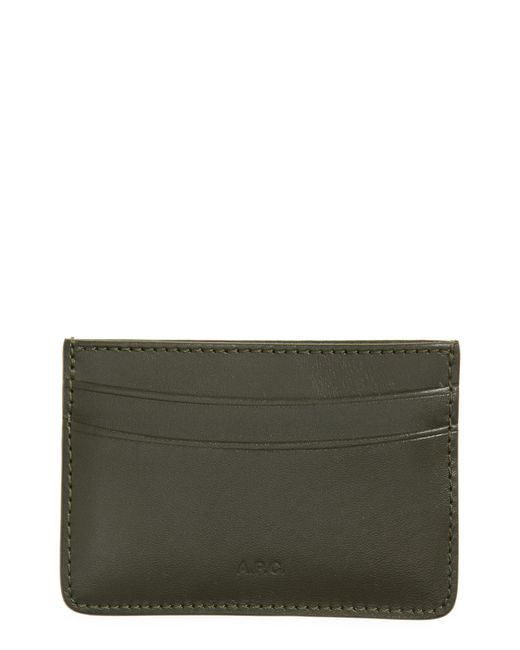A.P.C. Andre Leather Card Case Green