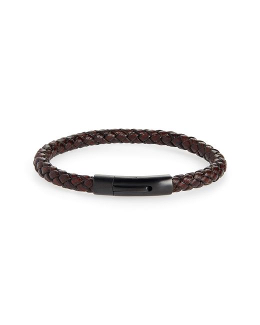 Nordstrom Men's Shop Braided Leather Id Bracelet