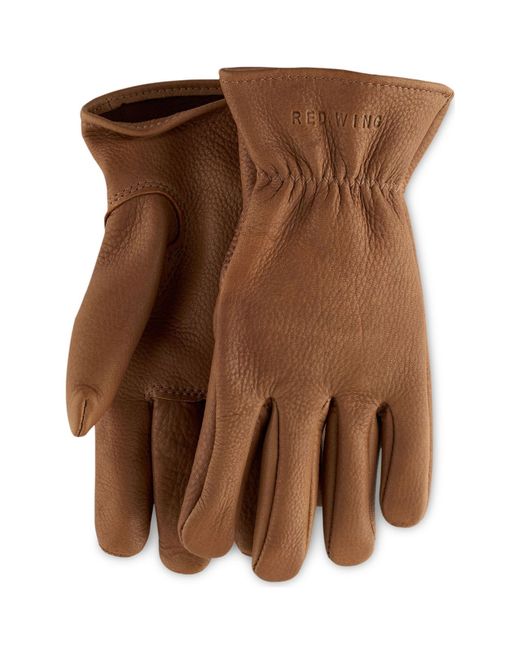 Red Wing Buckskin Leather Gloves Size X-Large Brown