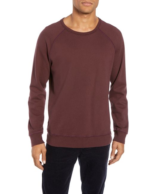 Ag Toby Regular Fit Crewneck Sweatshirt Size Medium Burgundy