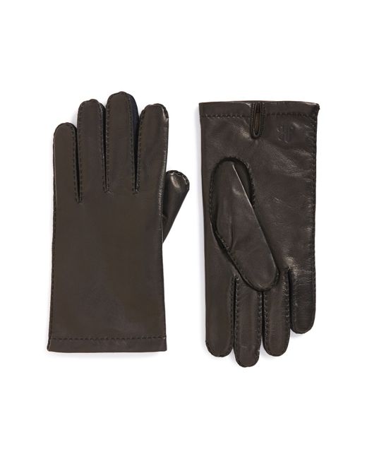 Hickey Freeman Classic Contrast Leather Gloves Size Black