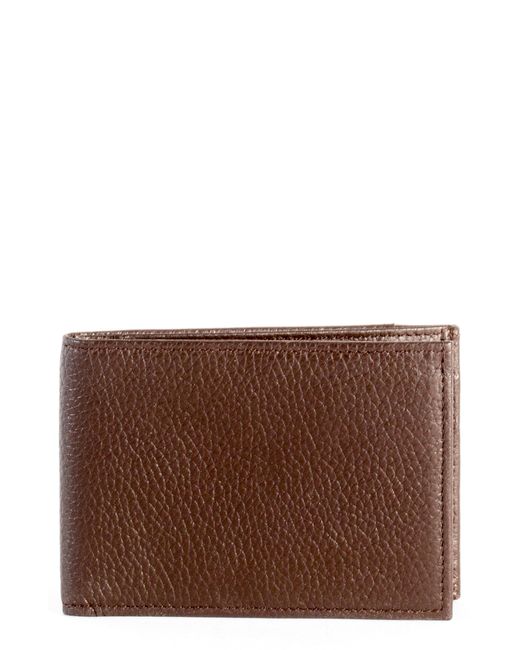 Boconi Garth Leather Bifold Wallet Brown