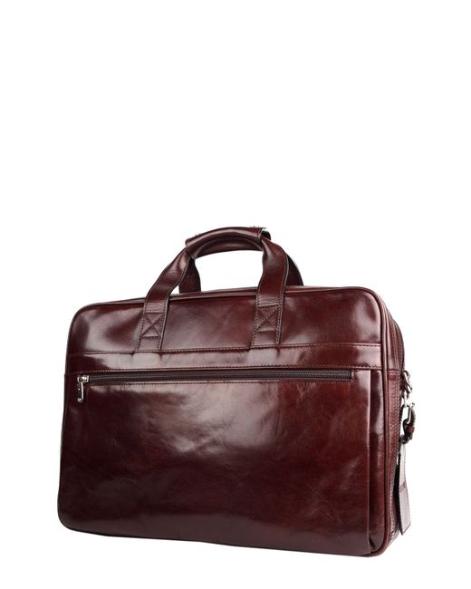 Bosca Double Compartment Leather Briefcase Brown