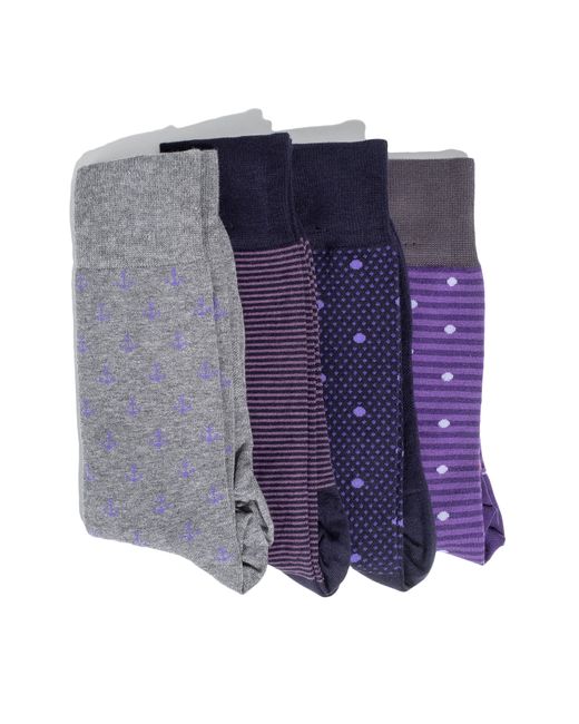 hook + ALBERT 4-Pack Socks Size One Purple