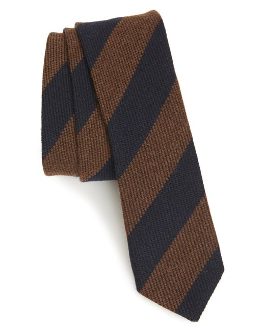Eleventy Stripe Wool Tie Size