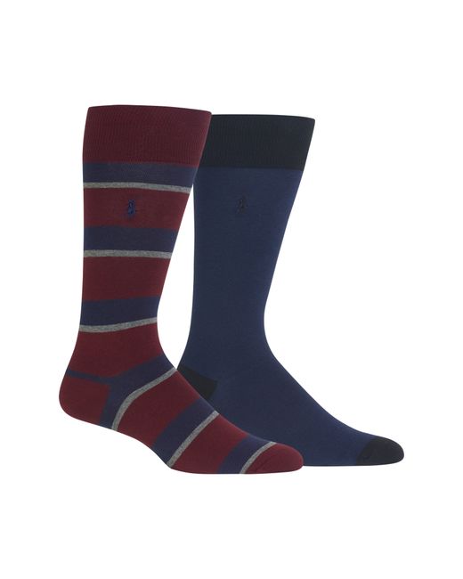 Ralph Lauren 2-Pack Multi Stripe Rugby Socks Size One