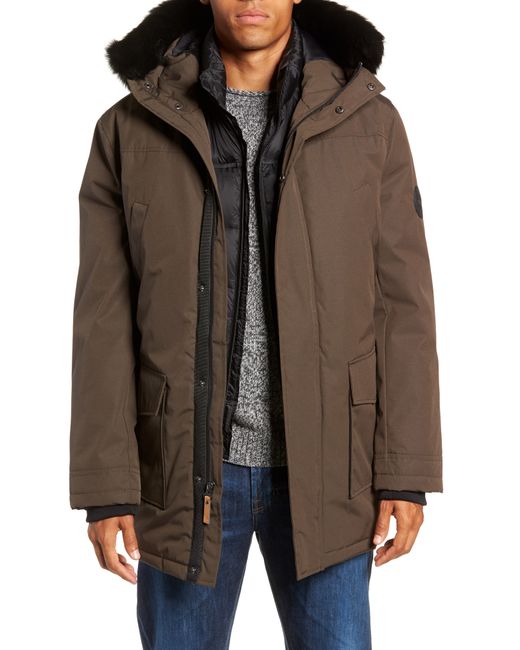 uggr Ugg Butte Water-Resistant Down Parka With Genuine Shearling Trim Size