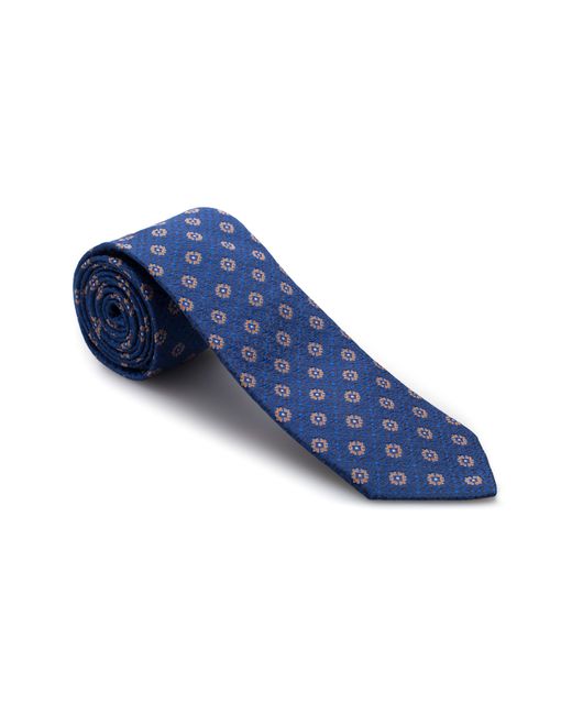 Robert Talbott Jacquard Flower Silk Tie Size Blue