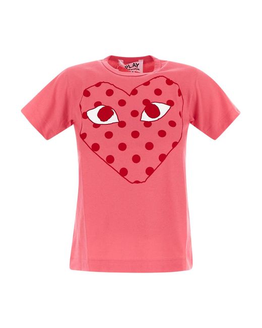 Comme Des Garçons Play Printed Polka Dots Heart T-Shirt
