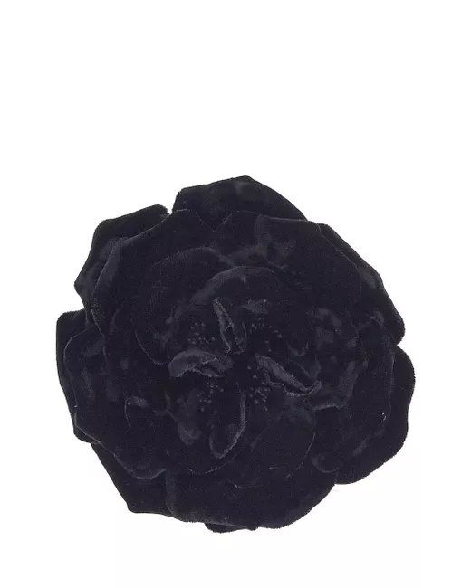 Saint Laurent Small Wild Rose Brooch Crushed Velvet And Metal