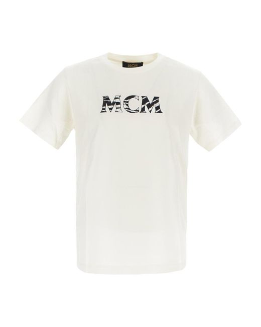 Mcm Striped Logo T-Shirt