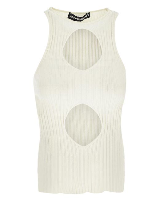 Andreadamo Ribbed Knit Tank Top With Cut-Out