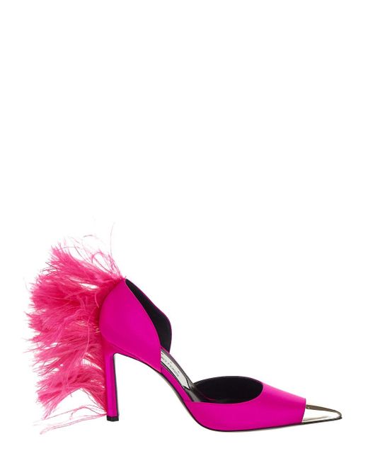 Area X Sergio Rossi Feather Embellished Pumps