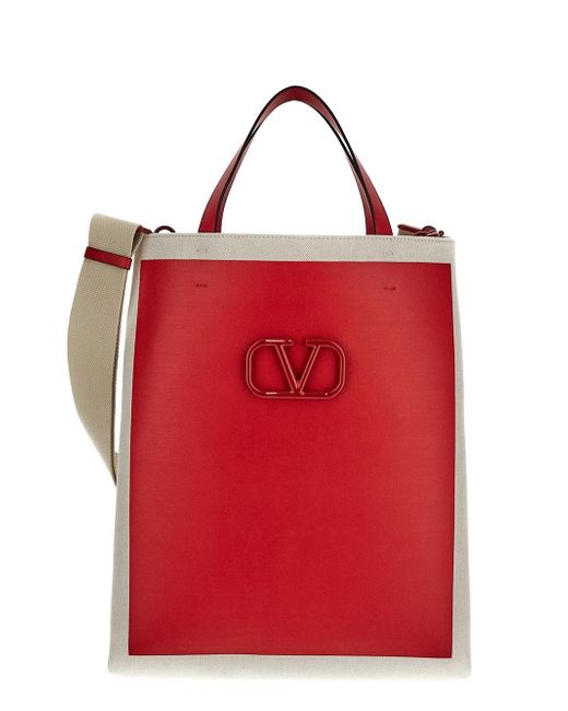 Valentino Garavani V-Logo Signature Canvas Shopping Bag