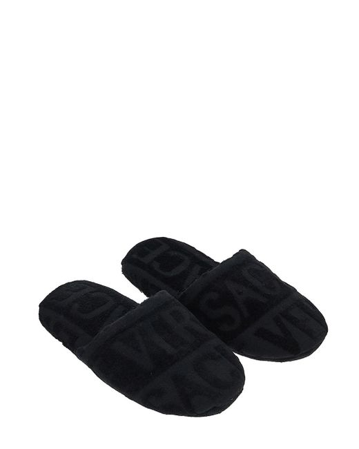 Versace Home All-Over Logo Slippers