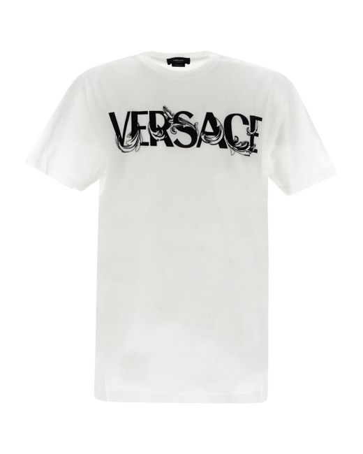 Versace Logo Writing Print T-Shirt