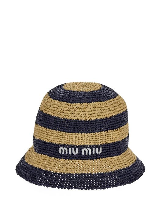 Miu Miu Crochet Stripes Bucket Hat
