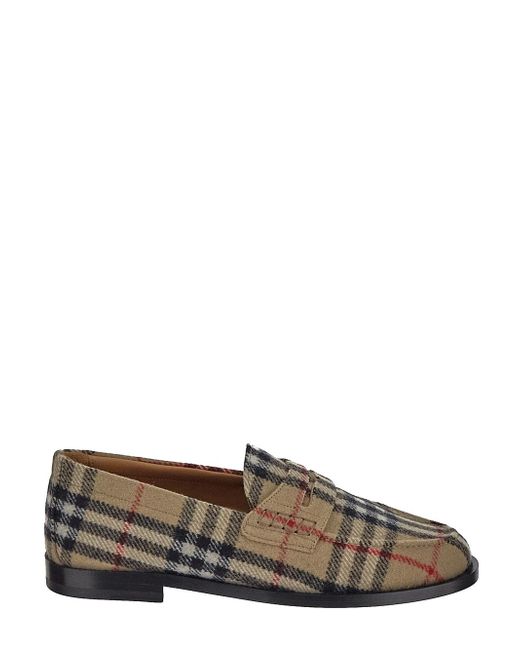 Burberry Check Wool Felt Loafers