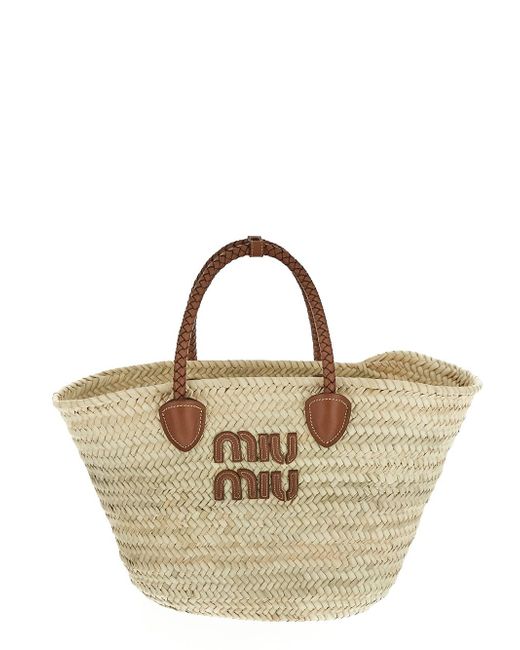 Miu Miu Raffia Shopping Bag