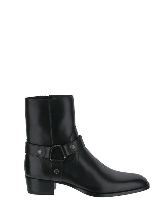 Saint Laurent Wyatt Harness Boots Smooth Leather