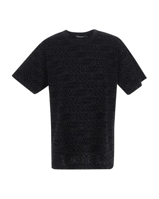 Dolce & Gabbana Flocked Logo Jacquard T-Shirt